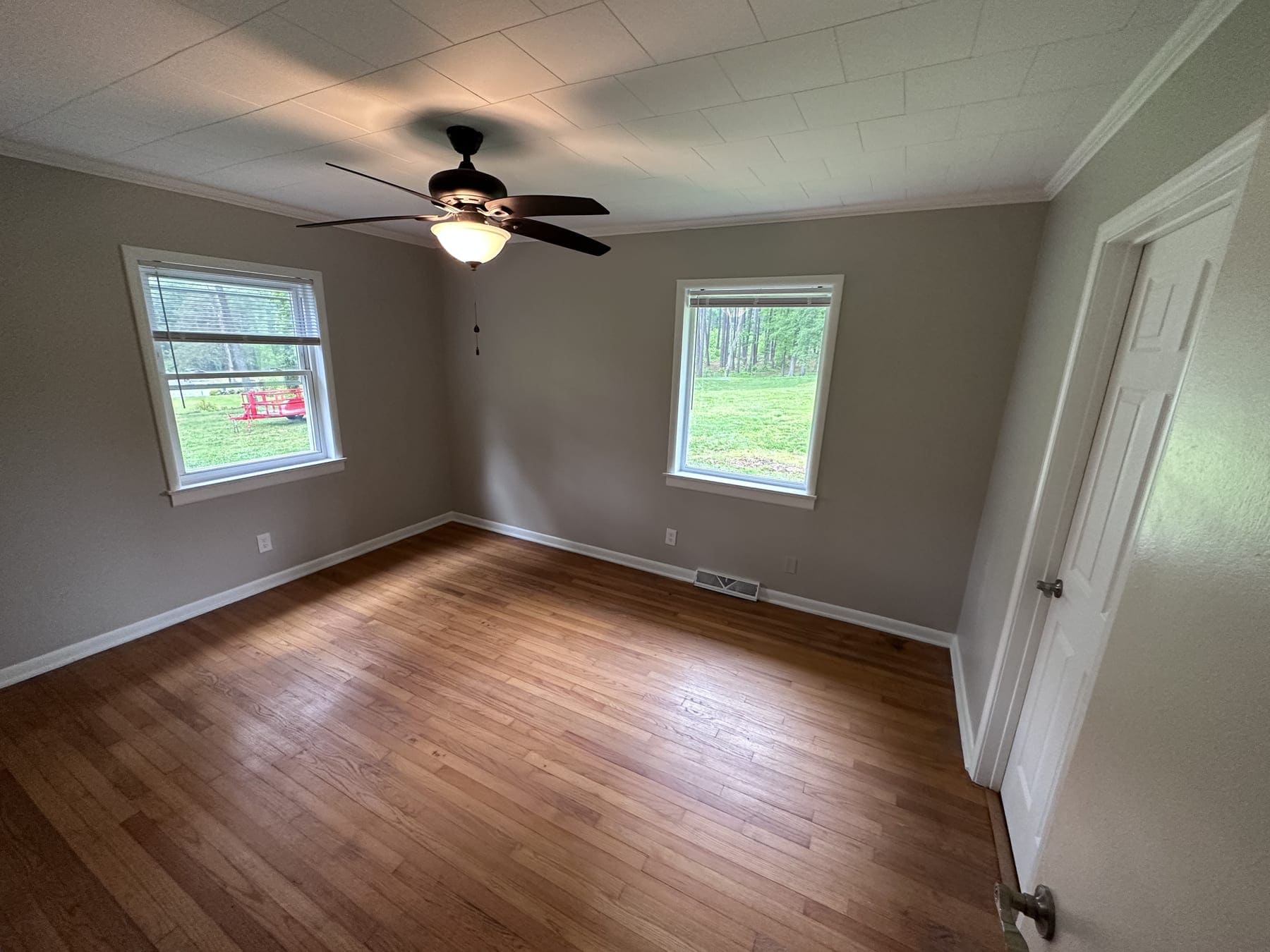 Finished Durham living room with updated open layout