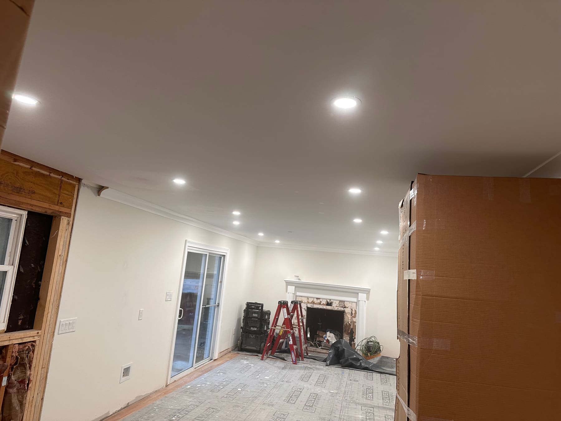 Finished interior of a home addition