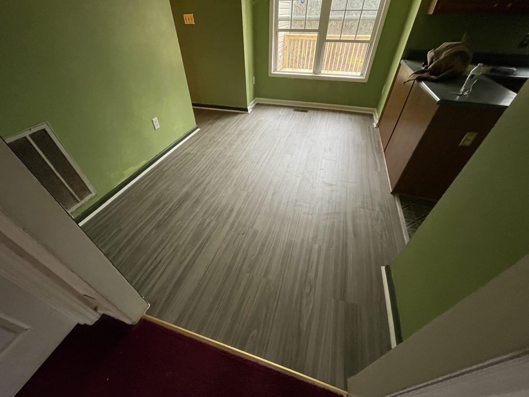 Finished interior porch space